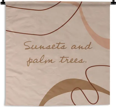 Produktbild von MuchoWow® Wandteppich Wandbehang Sommer - Zitat - Rosa 150x150 cm Tapisserie Dekoration Wandtuch - Wohnaccessoires - Modernes