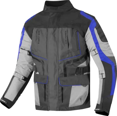Productafbeelding van Berik Safari, waterdichte 3-in-1 motorfietstextiljas, zwart/blauw, maat 52