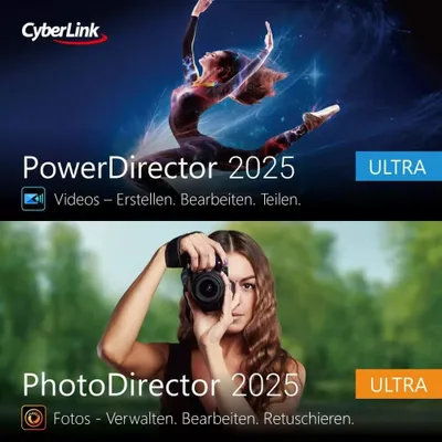 Immagine prodotto di Cyberlink DUO (PowerDirector 2025 Ultra e PhotoDirector 2025 Ultra) / 1 PC / licenza perpetua (licenza via e-mail)