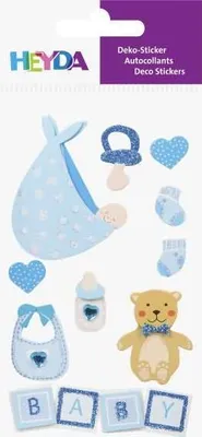 Produktbild von HEYDA Sticker Mix Baby Boy 2, Karton, Beige, Blau, Weiß, Junge/Mädchen, 75 mm, 165 mm, 11 Stück(e)