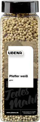 Produktbild von Ubena Pfeffer ganz weiß feines markantes Aroma Packung 600 g