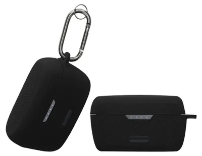Produktbild von kwmobile Schutzhülle für Bowie MA10 Hülle - TPU Silikon Case für Kopfhörer Ladecase - stoßfestes Cover mit Karabiner - Schwarz