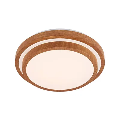 Produktbild von Lindby LED-Deckenleuchte Vaako, Ø 41 cm, Metall, Holzoptik