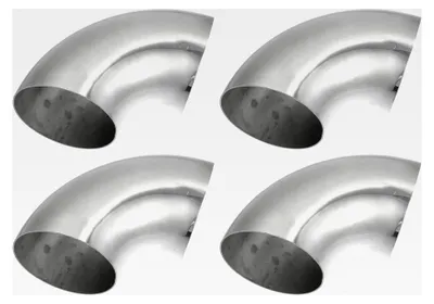 Produktbild von 4 Stück 90 Grad 1,2 mm Edelstahl Auspuffbogen 3"
