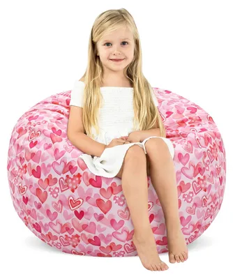 Image de Solidchoice - Fauteuil en forme de sac de haricots pour enfants, motif cœur