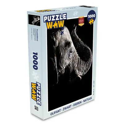 Obrázek produktu pro MuchoWow® Puzzle 1000 dílků Slon - Černá - Zvířata - Příroda - Hračky - Pro malé i velké - Hry - Skládačky
