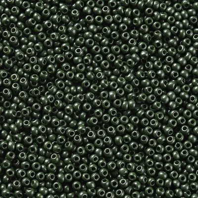 50g Rocailles Glasperlen ca. 2,3x1,5mm 1mm Bohrung Perlen Schmuck armeegrün
