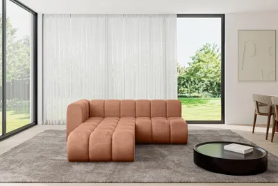 Produktbild von ALTDECOR Modulares Sofa Ecksofa in L-Form - Darnel-L1 - 205x177x70 cm Apricot - Corner modular Sofa Eckcouch Couch Wohnlandschaft Cauchsofa Bodensofa Polstersofa