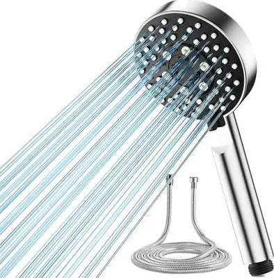 Produktbild von Magichome Duschkopf mit Schlauch 2M,Hochdruck Duschkopf mit 5 Sprühmodi Turbolader-Design, Handbrause Wassersparend Duschbrause für Niedrigen Wasserdruck
