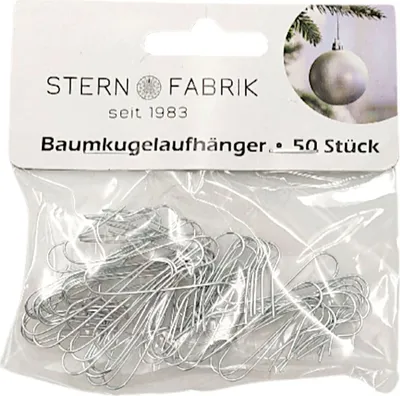 Image de Accroche-boules de Noël, set de 50 crochets pour boules, couleur:argent