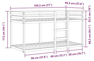 Obrázok produktu pre vidaXL Poschodová posteľ so závesmi biela a čierna 90x190 cm borovicové drevo