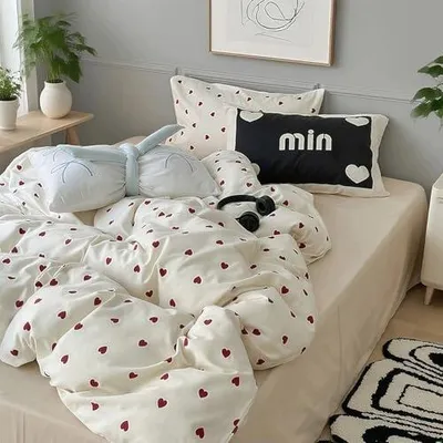 Zdjęcie produktu dla Pościel 135X200 cm mikrofibra serca dla dziewczynki prezent