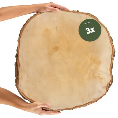 Produktbild von Große 50 cm XXL Baumscheiben 3er Pack zum Holz-Deko Basteln