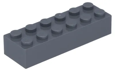 Produktbild von 5x LEGO Stein 2 x 6 (2456) - Dunkelgrau