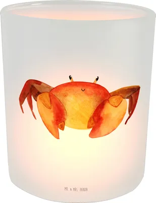 Produktbild von Mr. & Mrs. Panda Kerzenhalter Sternzeichen Krebs - Transparent - Geschenk, Teelichthalter Glas, Meerestier, Krebse, Windlicht, aus, Meer, Krabbe