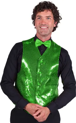 Produktbild von T0978-0300-M grün Herren Pailletten Weste Show Kostüm Gr.M