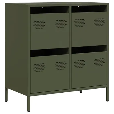 Obrázok produktu pre Komoda olivovozelená 68x39x73,5 cm oceľ valcovaná za studena
