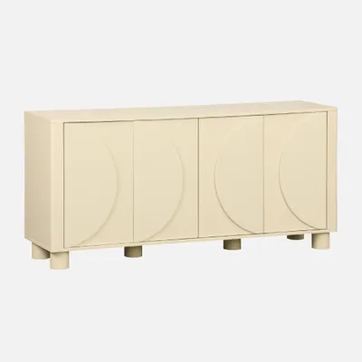 Produktbild von sweeek - Sideboard mit Holzdekor und 4 Türen 155 cm - Beige