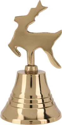 Obrázek produktu pro Zlatý vánoční zvonek 10cm, jelen