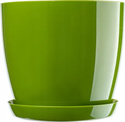 Obrázok produktu pre Plastový kvetináč KADAX "Agen", kvetináč s podšálkou. Kvetináč, 14 cm, zelený, 1 ks