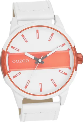 Produktbild von Oozoo Leder Herren Uhr Analog Quarzuhr Armband weiß Timepieces D2UOC11316