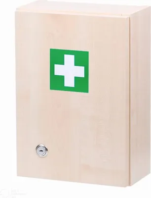 Image de Armoire de premiers secours murale en bois pour 5 personnes