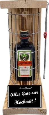 Produktbild von Jägermeister - Alles Gute zur Hochzeit - Eiserne Reserve Gitterkäfig Bier Geschenk zur Hochzeit