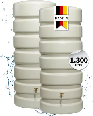 Produktbild von 4rain CLASSIC Wandtank-SET 1300 Liter sandbeige, 2 x CLASSIC 650 Liter inkl. Verbinder