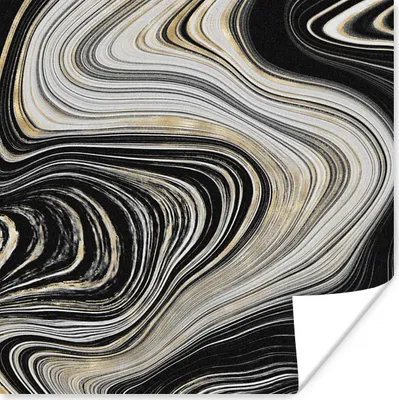 Produktbild von MuchoWow® Poster Achatstein - Marmor - Gold - Edelsteine 50x50 cm - Wohnzimmerdekoration