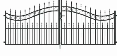Immagine prodotto di Alberts 510169 Cancello doppio Bordeaux con accessori, antracite, larghezza 337 cm, altezza 131 cm