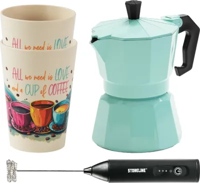 Produktbild von STONELINE® Espressokocher 170 ml Set 4-teilig | Mint