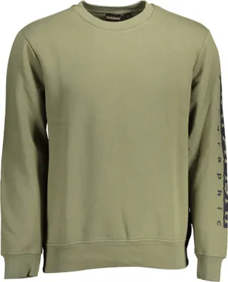 Produktbild von Grünes Herren-Sweatshirt mit Rundhals und Druck – Langarm, stilvoll