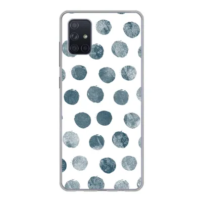 Produktbild von MuchoWow® Handyhülle Schutzhülle Hülle für Samsung Galaxy A71 Polka dots - Grau - Weiß Silikon Softcase Handy Hülle - Kartenbesitzer