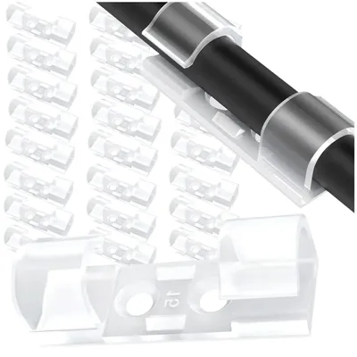 Immagine prodotto di Organizzatore per cavi, clip autoadesive, fermacavi da scrivania, 30 pezzi