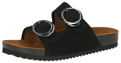 Produktbild von CAPRICE Damen Pantoletten aus Leder Bequem, Schwarz (Black Nubuc), 36 EU