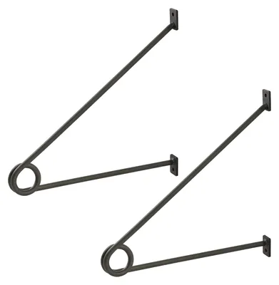 Produktbild von SOTECH Rundstabhalterung 260 x 250 x 20 mm – Garderobenstange bis Ø 30 mm, Rohstahl klar lackiert