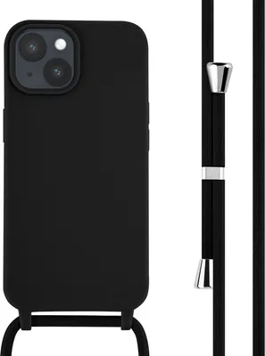 Produktbild von imoshion SilikonHülle mit Band iPhone 15 - Schwarz