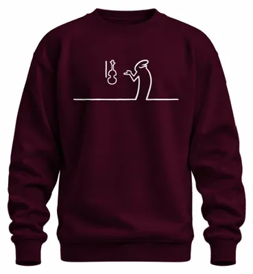 Immagine prodotto di Felpa con cappuccio, modello "Linea Balum Osvaldo Geige Violine Cavandoli", con stampa, colore bordeaux, taglia L