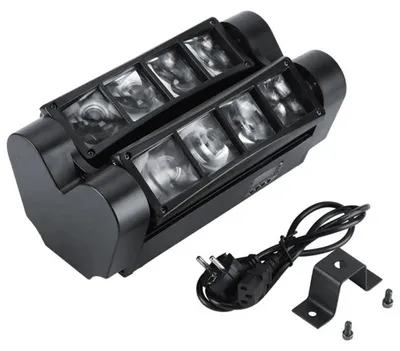 Produktbild von LED Bühnenbeleuchtung - Mini Spider Moving Head - 2x80W Strahleneffekt - DMX512 Steuerung für Bühne & DJ - Set aus 2 Stück - EU Stecker - RGBW