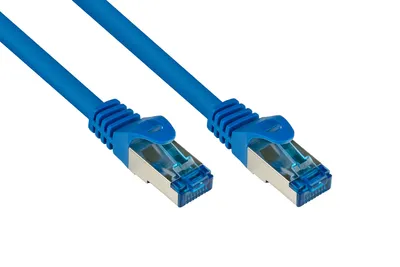 Produktbild von Patchkabel Cat. 6A S/FTP 3m blau mit Rastnasenschutz RNS