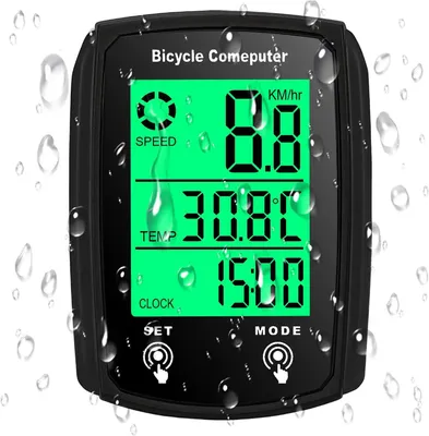 Imagen del producto de Ordenador de bicicleta con 19 funciones, resistente al agua (IP54), pantalla LCD, pantalla táctil, para bicicleta de montaña