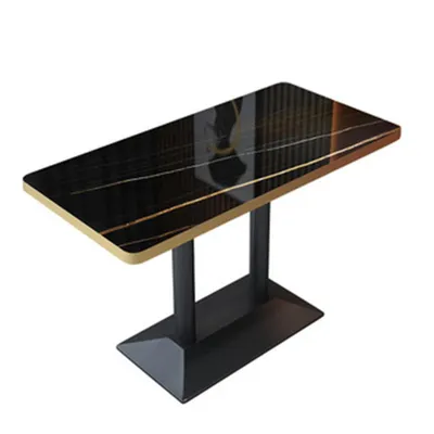 Produktbild von 360Home  Gastronomiemöbel Cafe Bar Restaurants Hotel Einrichtung Tisch Bistrotisch JBHT Schwarz gold  120*60*75cm