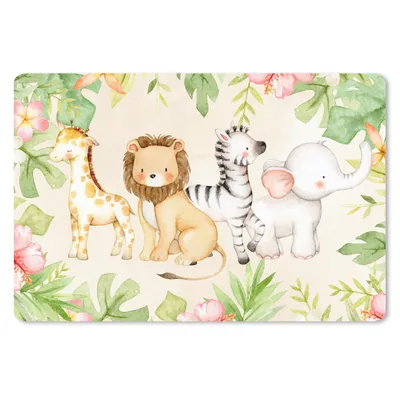 Produktbild von MuchoWow® Schreibtischunterlage Dschungel - Tiere - Blumen - Pflanzen 60x40 cm - XXL Mauspad - Großes Mauspad