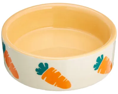 Immagine prodotto di Ciotola per roditori - Vetroceramica - Ø 7,5 x 2,5 cm - 55 ml - Beige-arancione