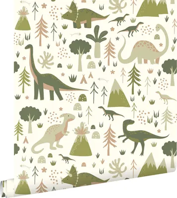Zdjęcie produktu dla ESTAhome Tapeta dinozaury zielonym 50 x 900 cm