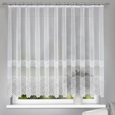 Produktbild von Gardine Jacquard Ella mit Faltenband - Größe (HxB): 165x300cm Farbe: Weiß