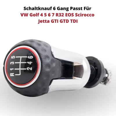 Image de Pommeau de levier de vitesses 6 rapports, compatible avec les modèles VW Golf 4, 5, 6, 7, R32, EOS, Scirocco, Jetta, GTI, GTD et TDI