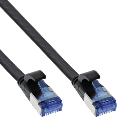 Produktbild von InLine Patchkabel flach, U/FTP, Cat.6A, TPE halogenfrei, schwarz, 1m, 1 m, Cat6a, U/FTP (STP), RJ-45, RJ-45, Schwarz