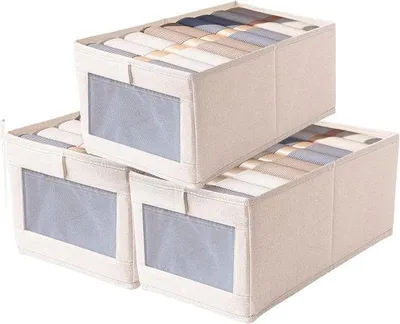 Produktbild von Famanu Aufbewahrungskubus Set 3 Stück mit transparentem Fenster - für Kleiderschrank
