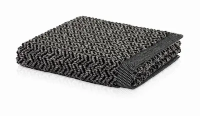 Produktbild von Handtuch Fischgrät 50 x 100 cm aus 85% Baumwolle / 10% Viskose aus Bamboozellulose / 5% Leinen, natur / schwarz